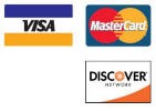 We Accept Visa, Mastercard, American Express and Discover